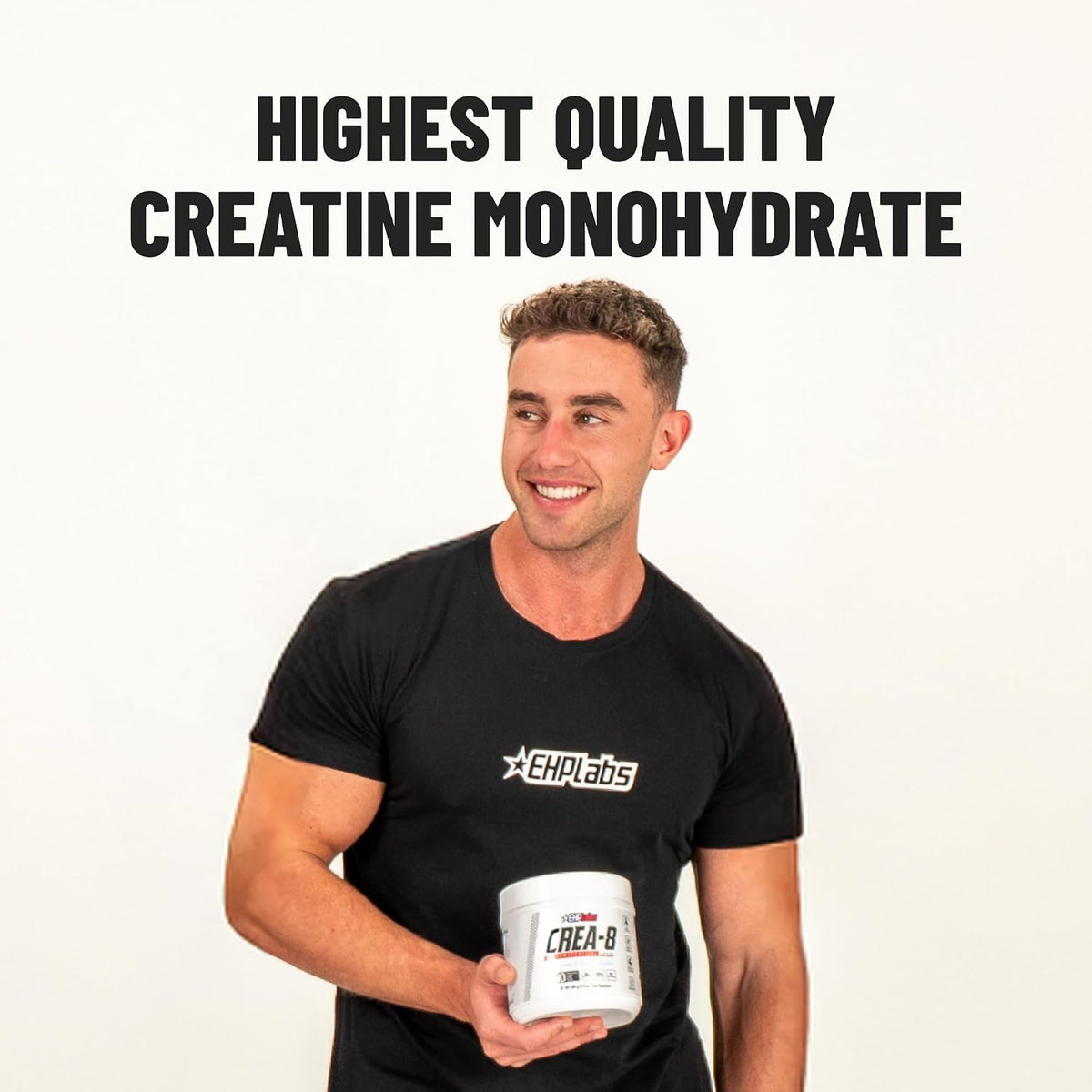 EHP Labs CREA-8 Monohidrato de creatina en polvo, sin sabor, 100 po...