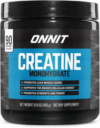ONNIT Monohidrato de creatina en polvo 5 g, sin sabor, tamaño econó...