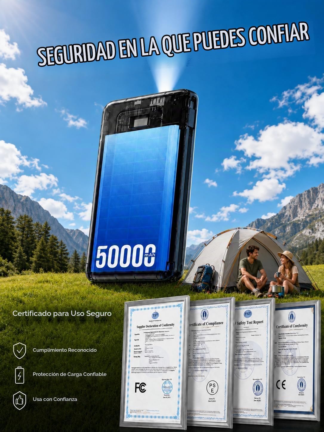 banco portátil del poder del cargador 50000mAh, carga rápida con lo...