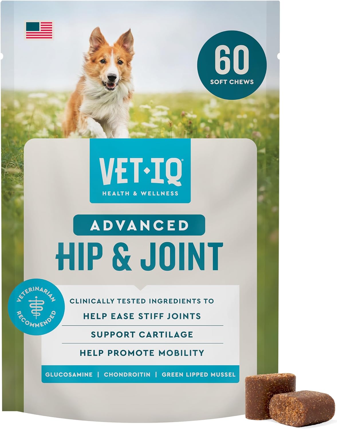 VetIQ Masticables avanzados para cadera y articulaciones para perro...