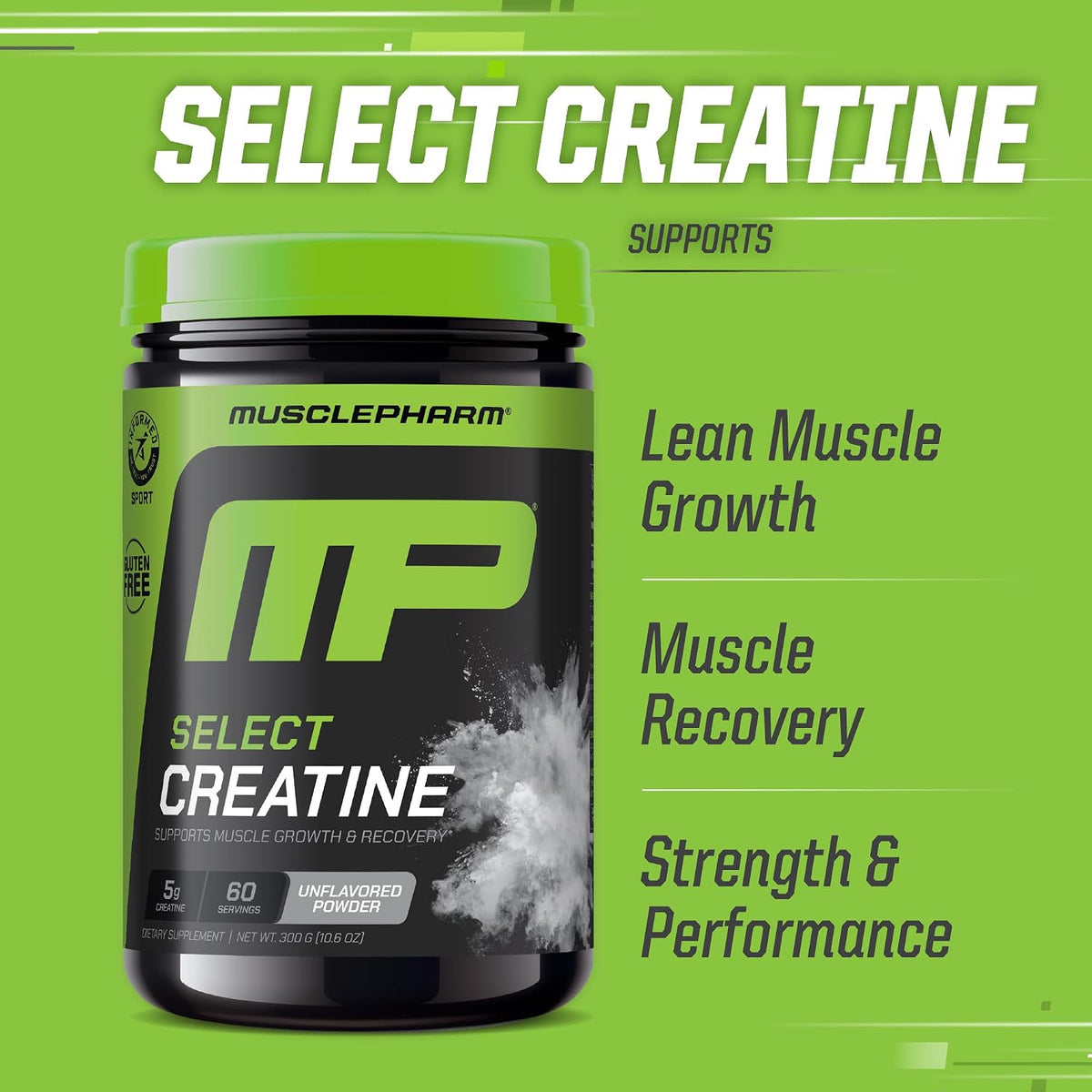 Muscle Pharm Creatina Monohidrato Polvo | Sin sabor - 60 porciones...