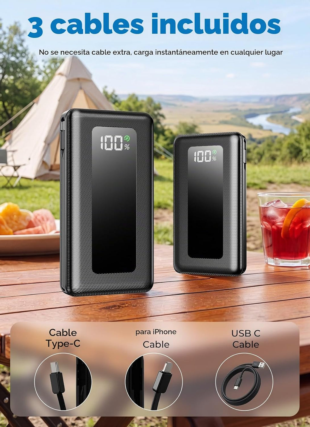 banco portátil del poder del cargador 50000mAh, carga rápida con lo...