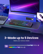 Redragon K671KS Teclado mecánico inalámbrico para juegos, triple mo...