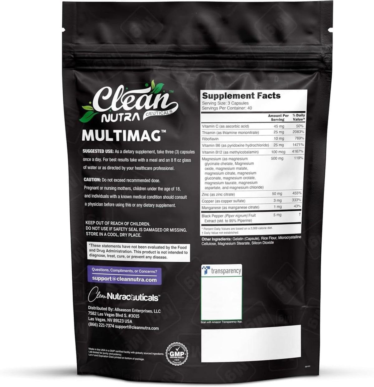 Clean Nutraceuticals Complejo de magnesio con citrato de glicinato...