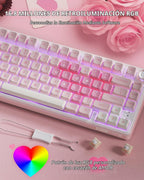 RK ROYAL KLUDGE Teclado mecánico R75 con cable con perilla de volum...