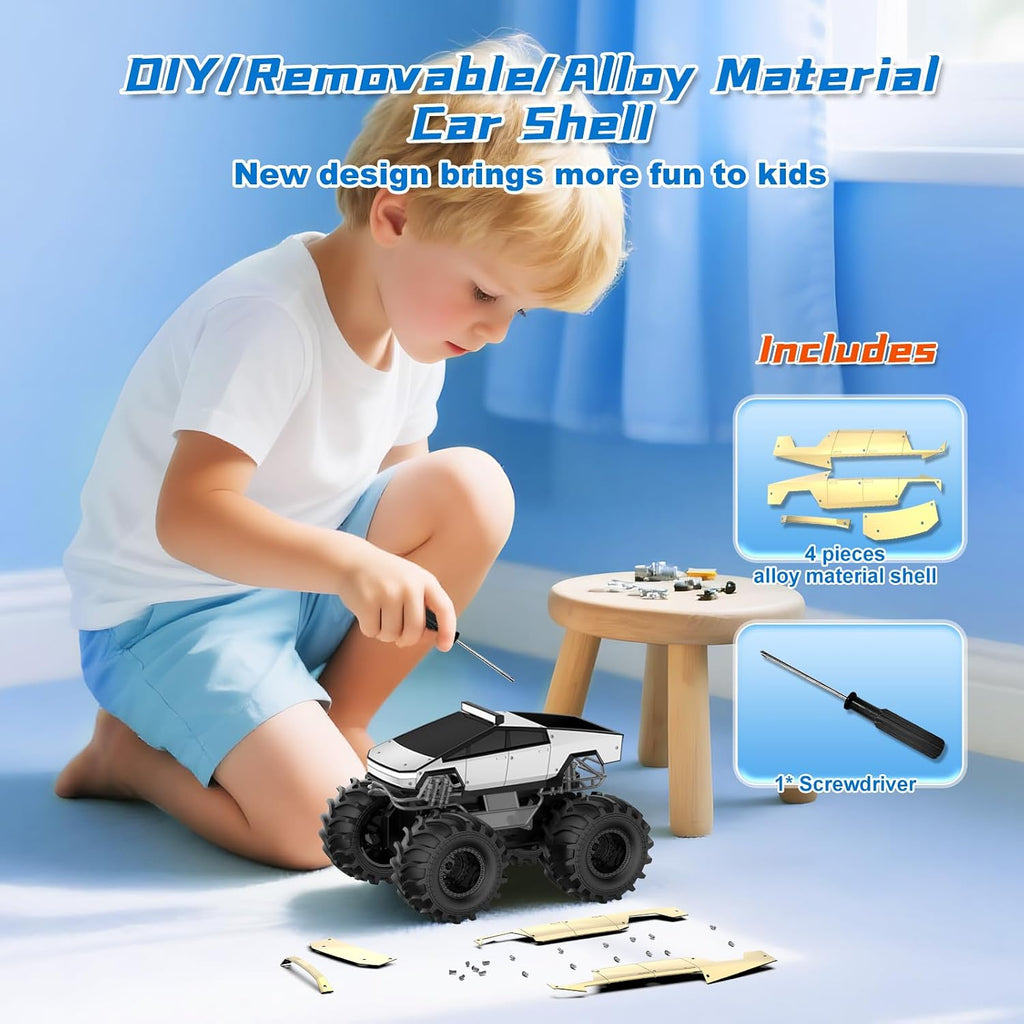 Auto de control remoto anfibio, camión monstruo 1:18 juguetes para...