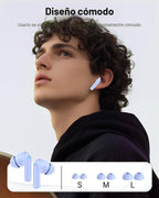 Auriculares inalámbricos, Bluetooth 5.4 Auriculares estéreo de bajo...