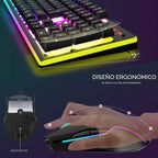 RedThunder K10 Combo inalámbrico de teclado y mouse para juegos, re...