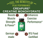 Creapure creatina monohidrato 180 cápsulas de alta pureza alemana h...