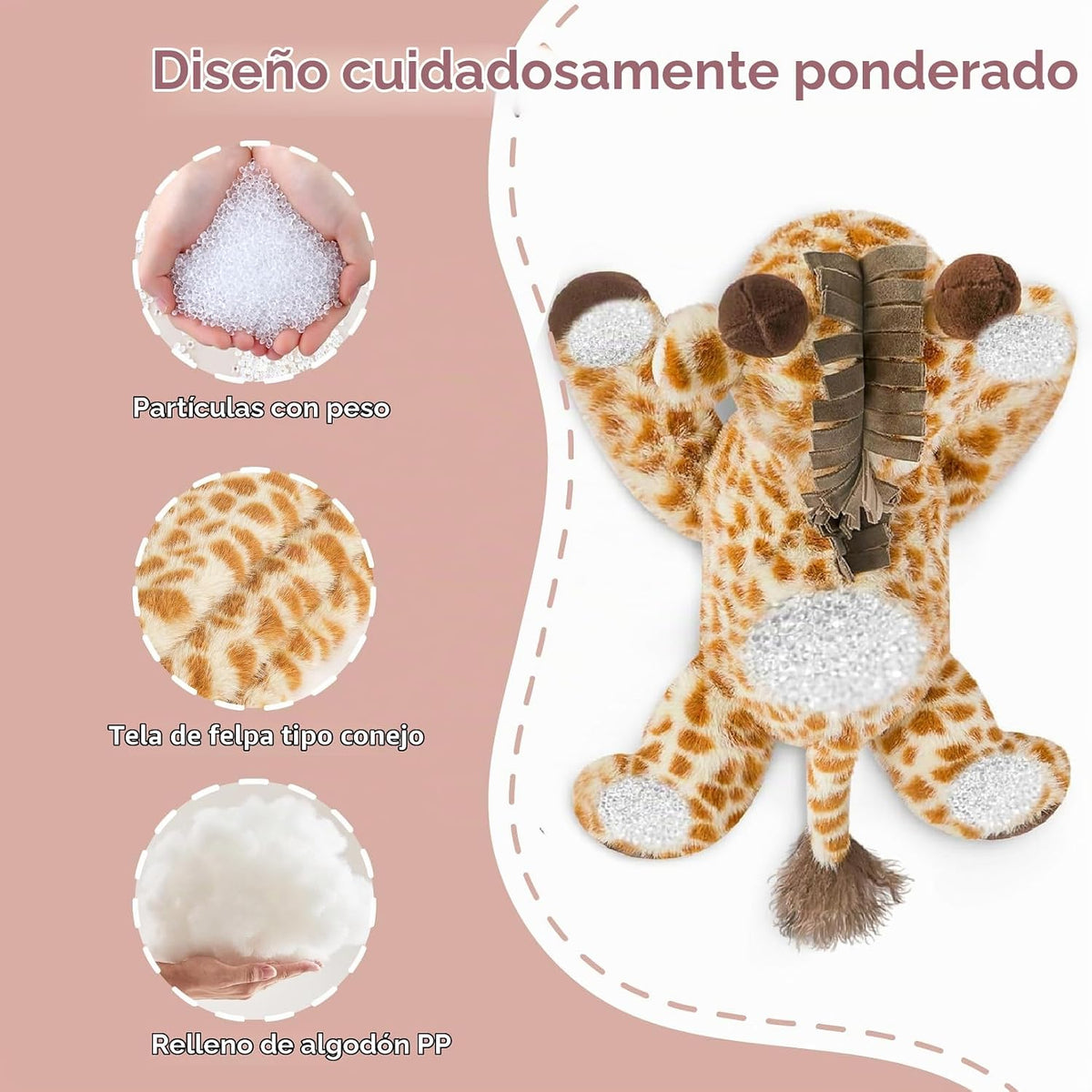 Niuniu Daddy Animales de peluche con peso, 20 en 3.3 libras, felpa...