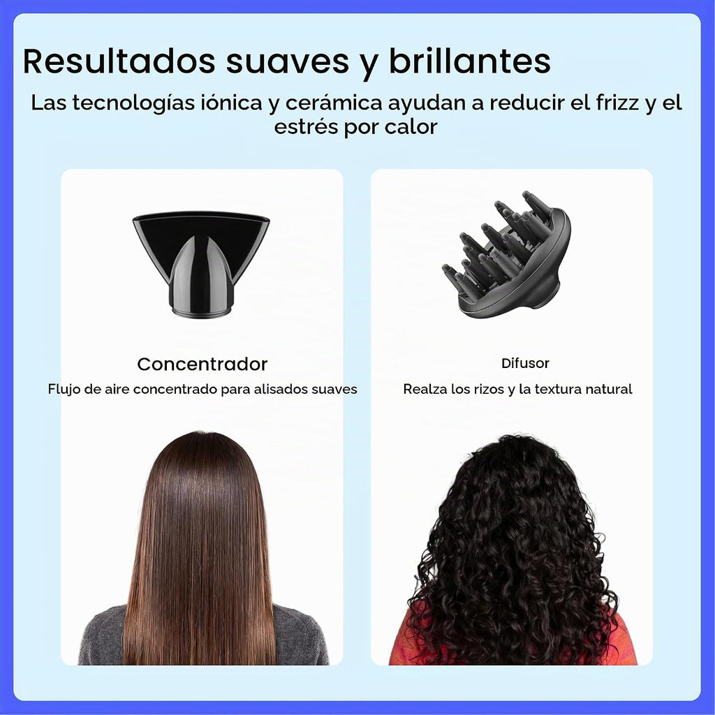 Conair Secador de pelo con difusor y concentrador, motor de CA de 1...