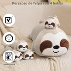TOYSYM Perezoso de peluche lindo perezoso de peluche con 4 peluches...