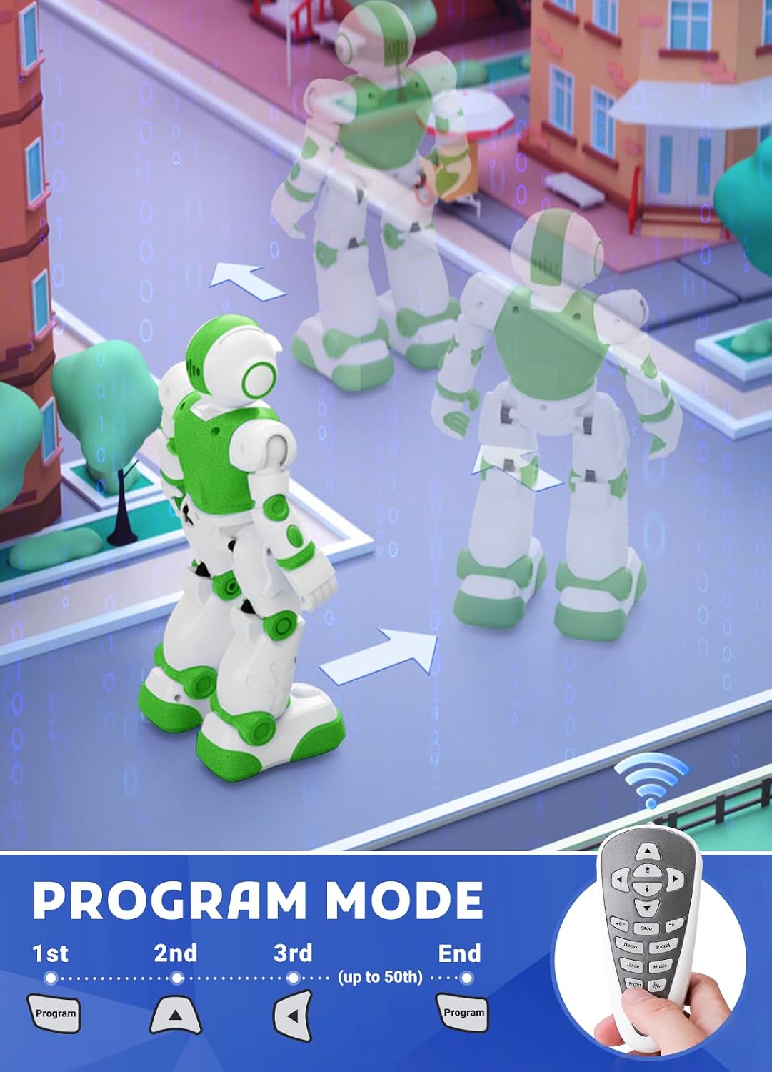 EduCuties Juguetes robot para niños, control remoto programable, ju...