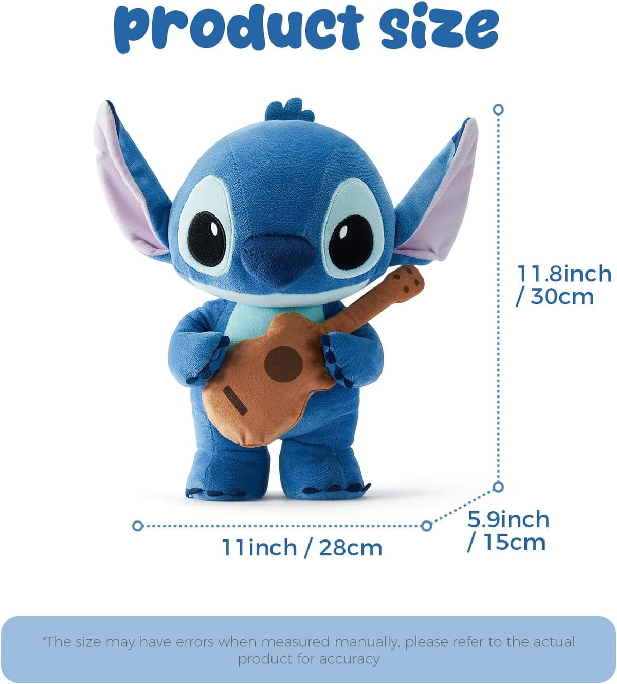 MINISO Disney Lilo &amp; Stitch - Peluche de 12 pulgadas, lindo jug...