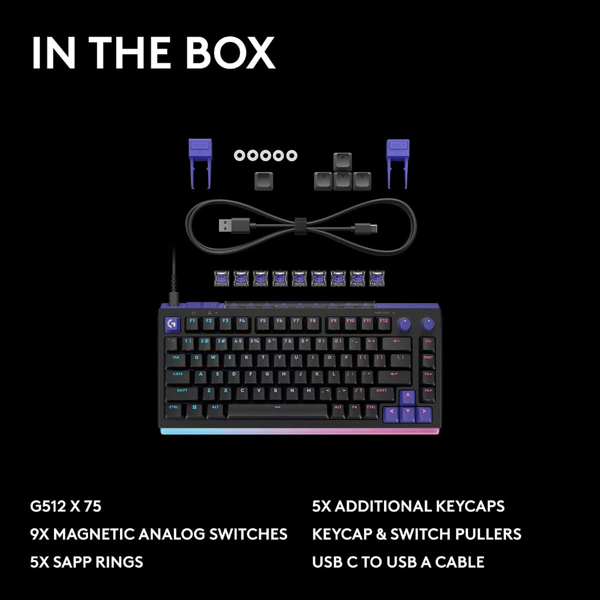 Logitech G 512 X 75 TMR + Teclado mecánico para juegos con interrup...