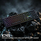 Redragon K745 Teclado para juegos RGB con junta de 108 teclas con c...