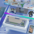 AULA F75 75% Teclado mecánico inalámbrico, teclado intercambiable e...