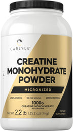 Carlyle Creatina Monohidrato Polvo 5000mg | 200 porciones | Sin sab...