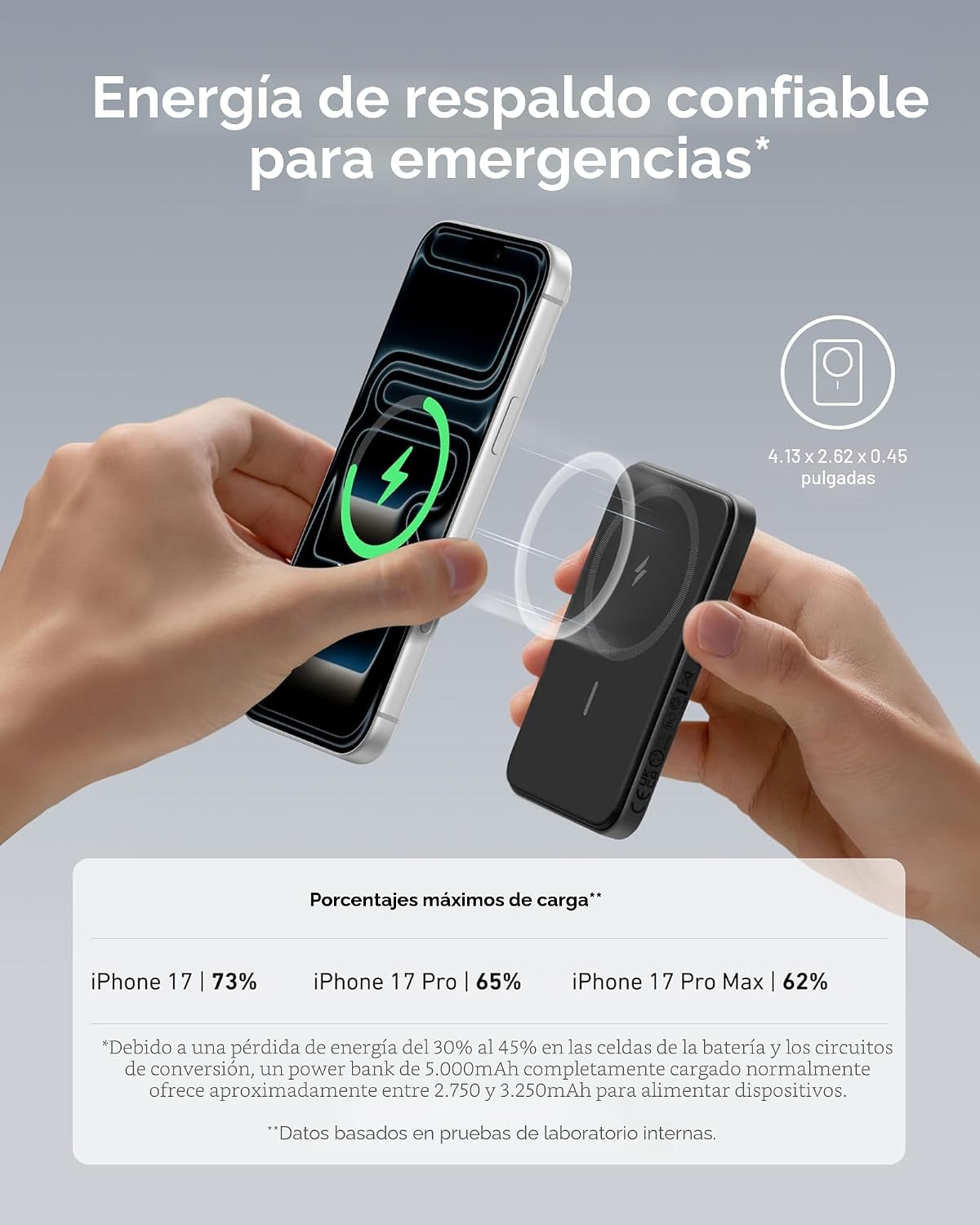 Anker 621 MagGo Power Bank, cargador portátil magnético de 5000 mAh...