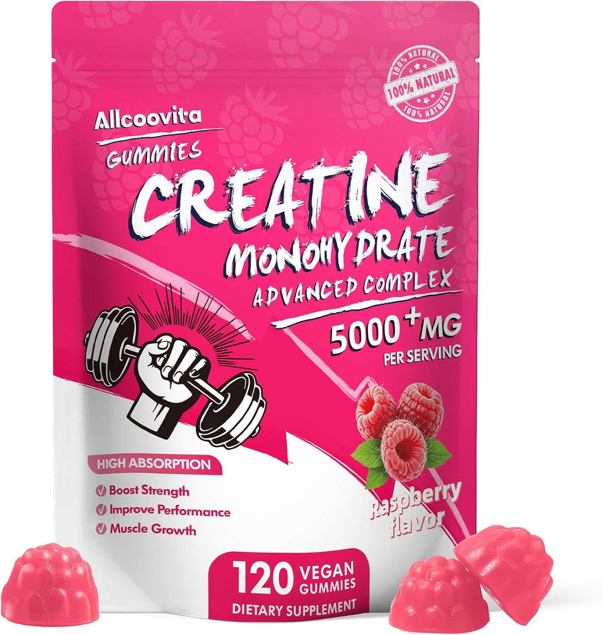 Gomitas de creatina certificada por la NSF \u2013 Gomitas de monohi...