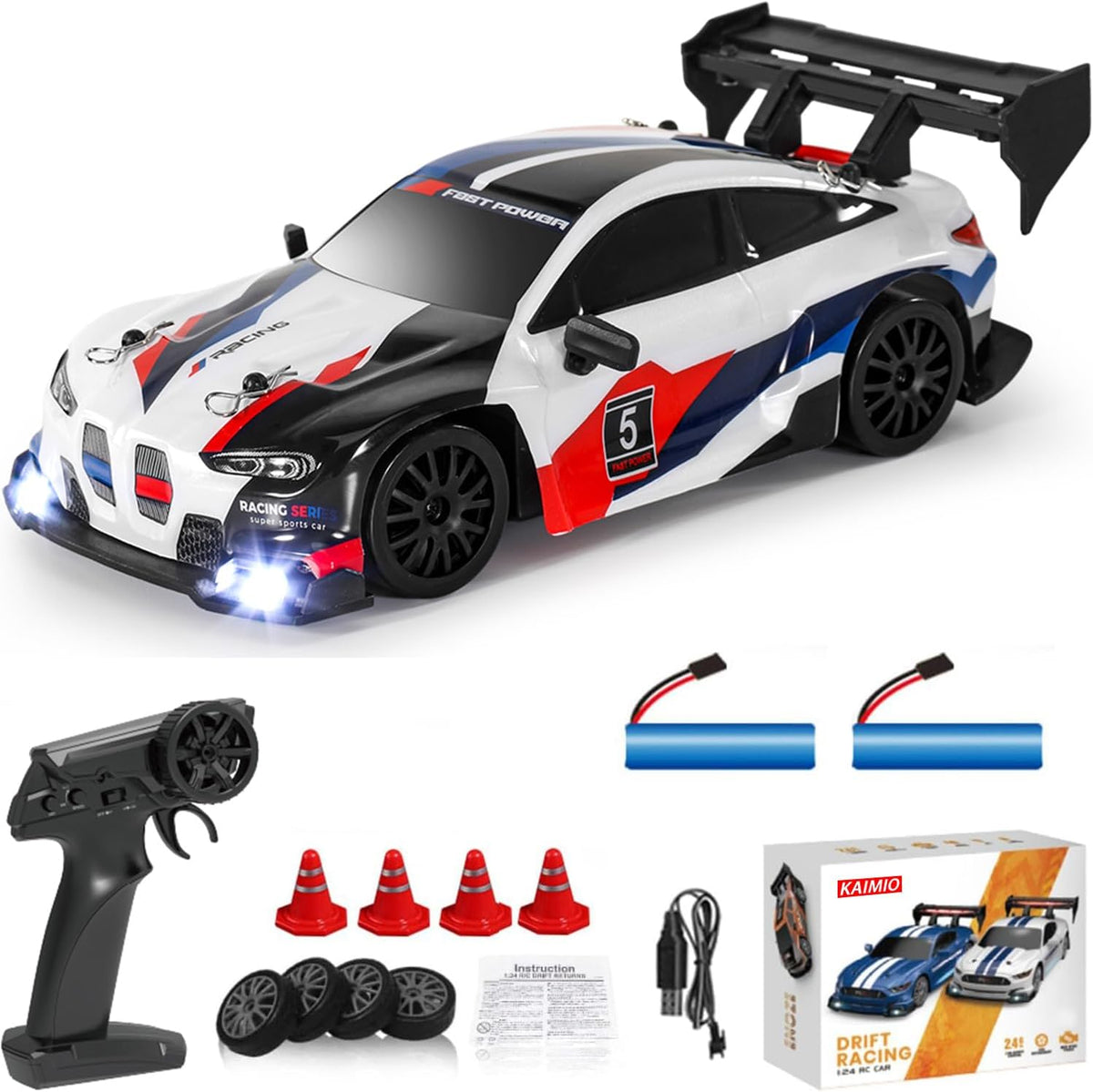 KAIMIO Coche de Carreras RC Drift 1:24 4WD 2.4GHz Vehículo Deportiv...