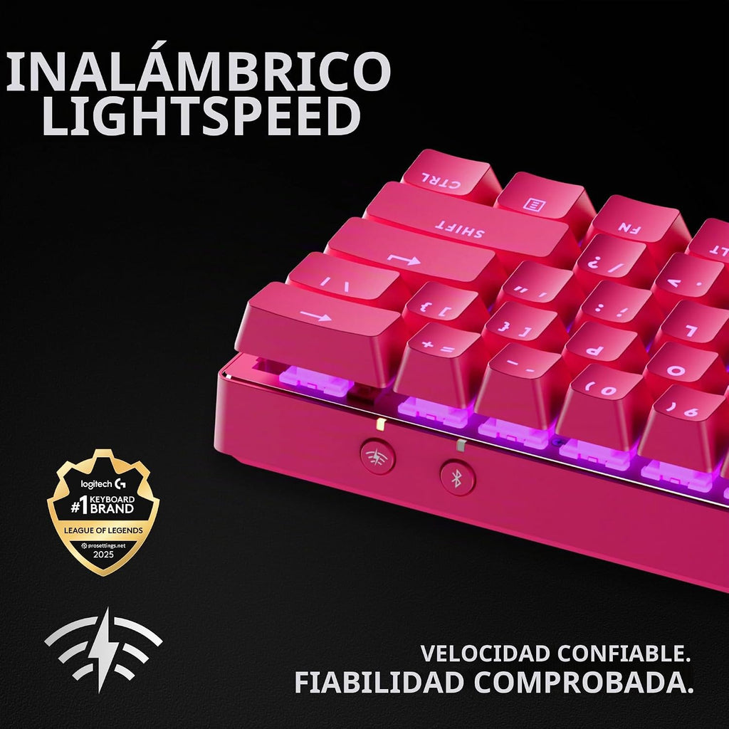 Logitech G PRO X Teclado inalámbrico para juegos 60% (óptica táctil...