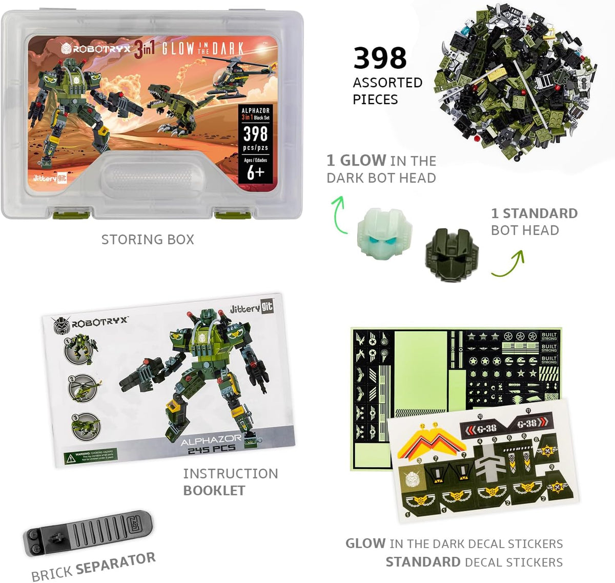 JITTERYGIT Conjunto de juguetes de regalo con mech de robot del ejé...