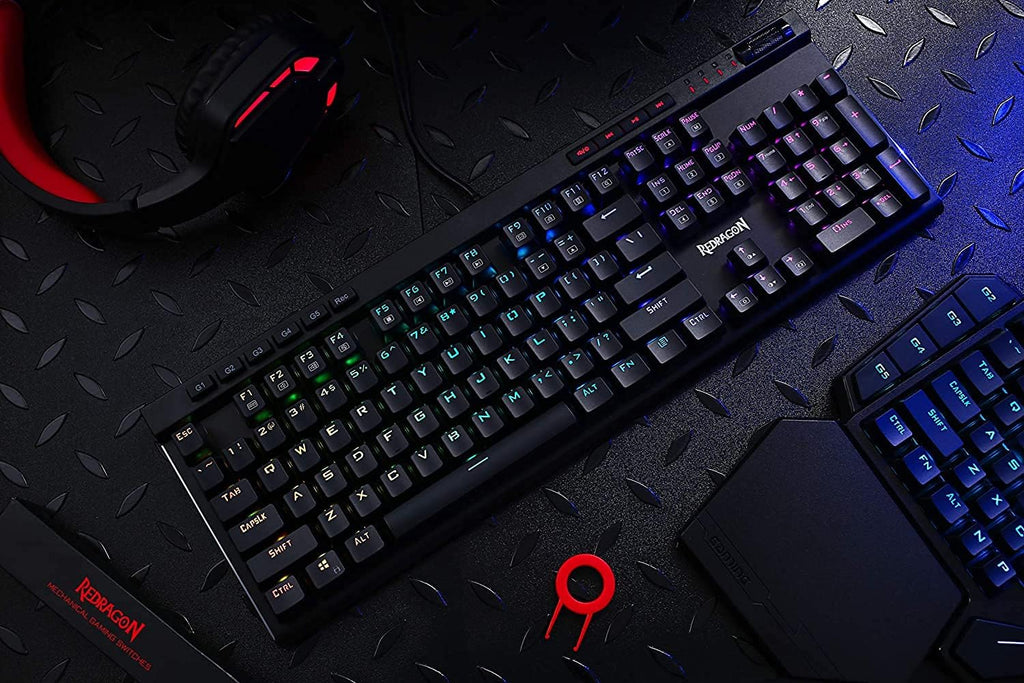 Redragon K580 Teclado mecánico para juegos RGB con cable, tecla mac...