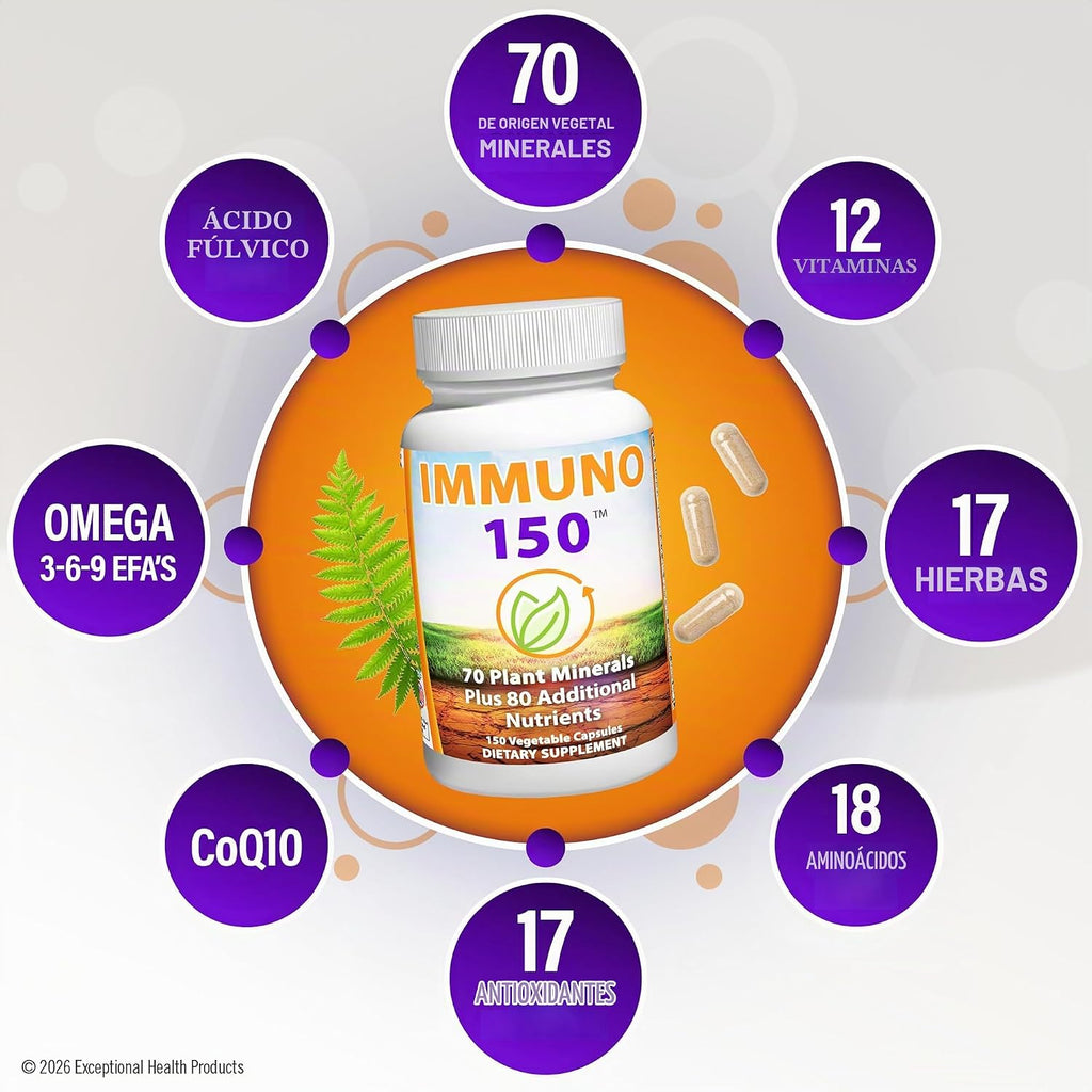 Immuno 150, suplemento de apoyo inmunológico, 150 cápsulas vegetale...