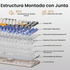 Kisnt Teclado mecánico inalámbrico KN85, diseño del 75%, Bluetooth\...