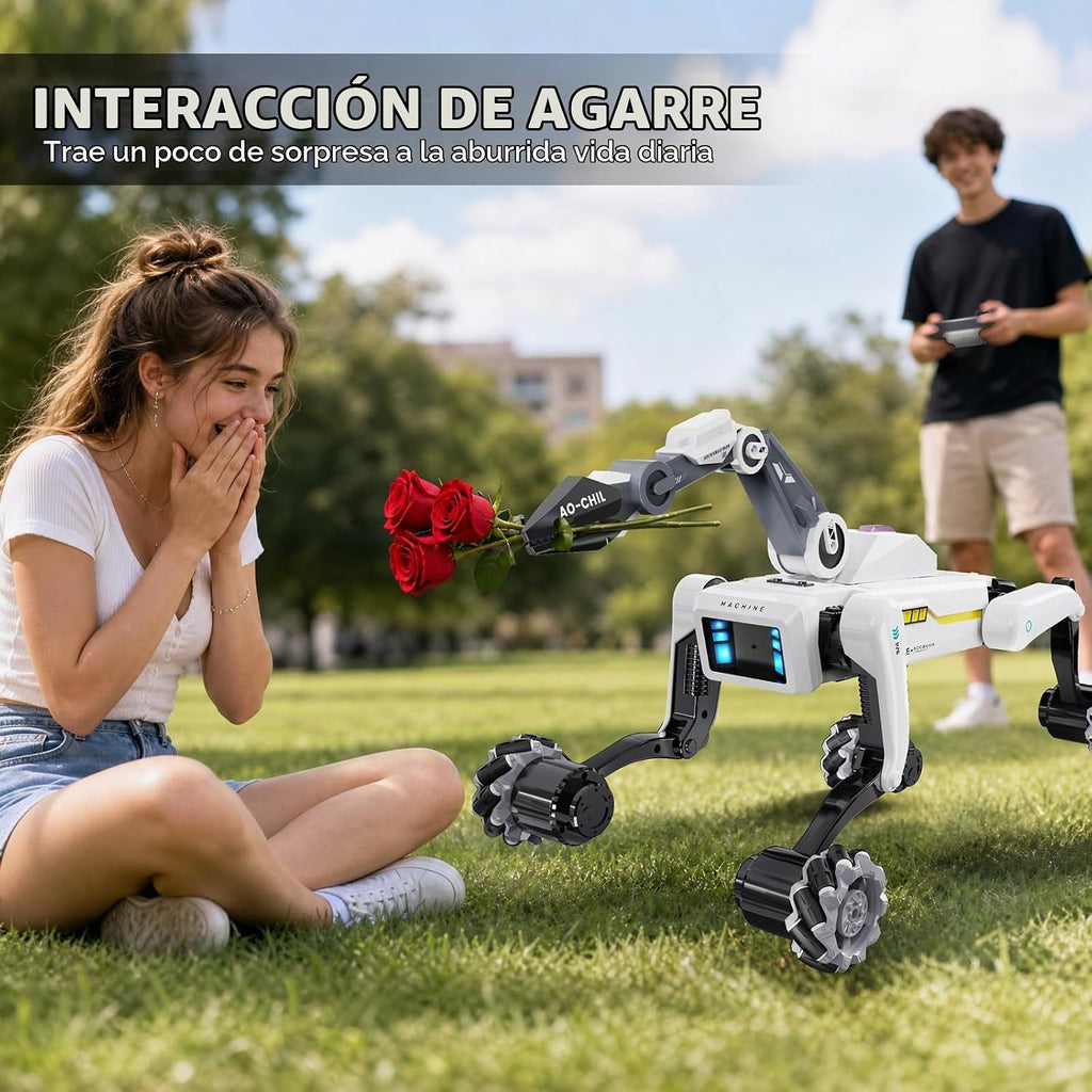Perro robot inteligente con agarre, más de 30 acciones programables...