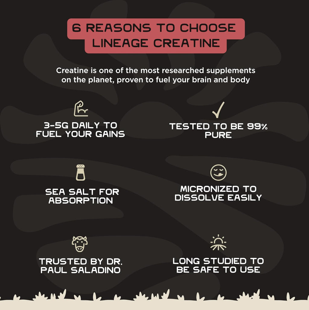 Lineage Provisions Monohidrato de creatina micronizada con sal mari...