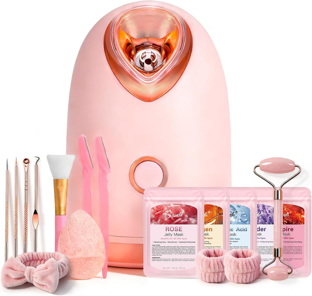 Pjordo Kit de vapor facial con 17 herramientas para el cuidado de l...