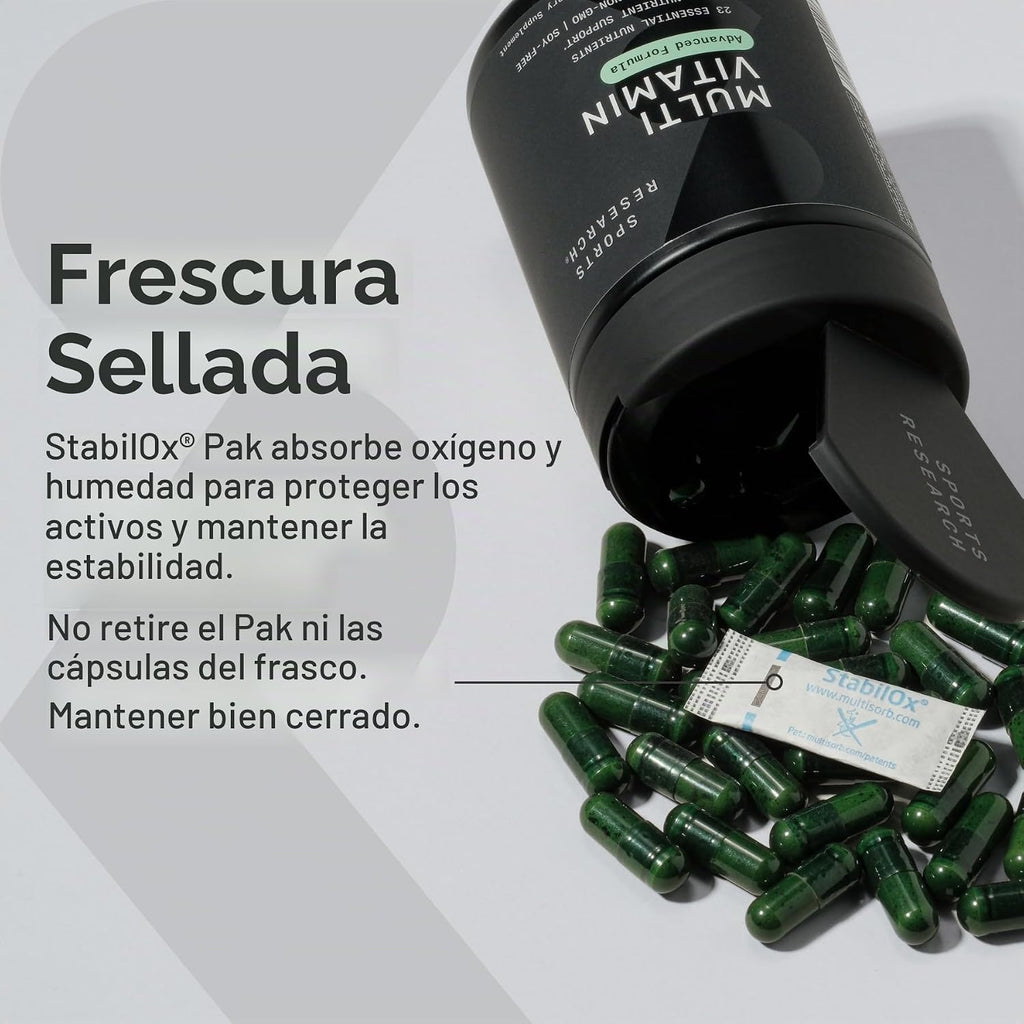 Sports Research® Multivitamínico con 23 micronutrientes esenciales,...