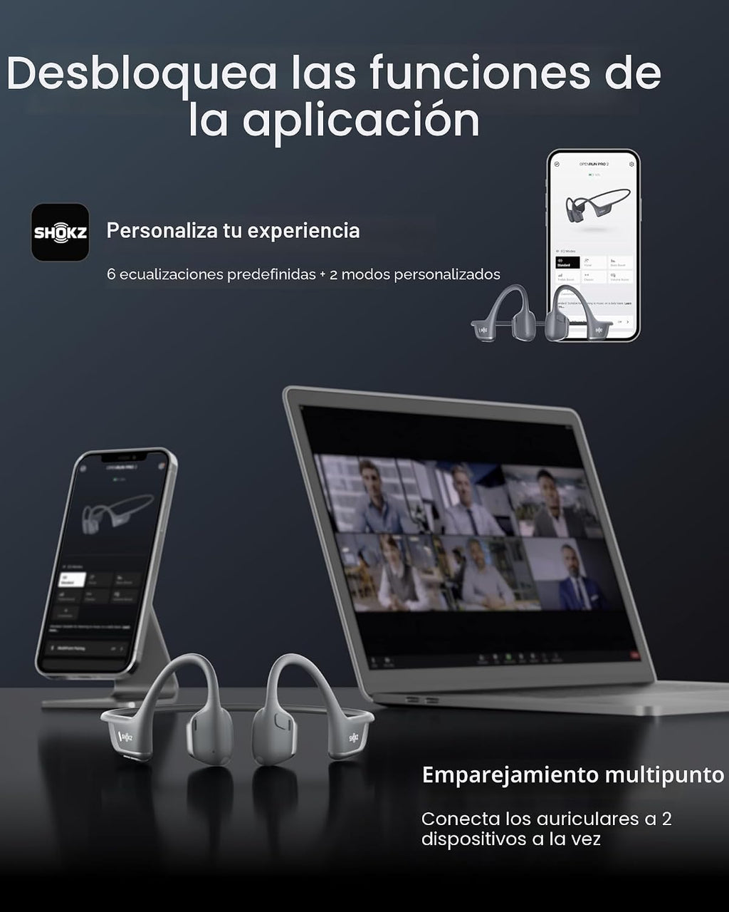 SHOKZ OpenRun Pro 2 Mini Auriculares deportivos Bluetooth de conduc...