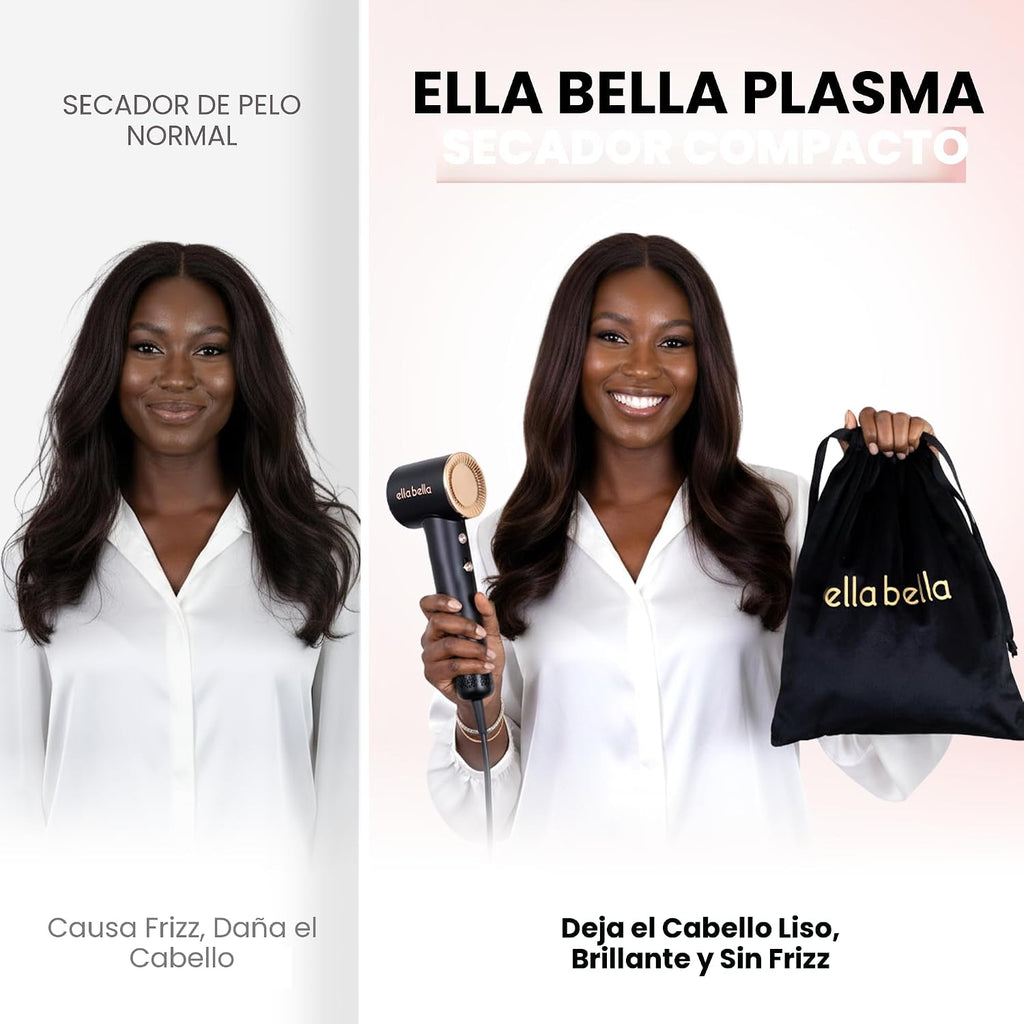 ELLA BELLA® Secador de Cabello de Plasma Compacto, Secador de Cabel...