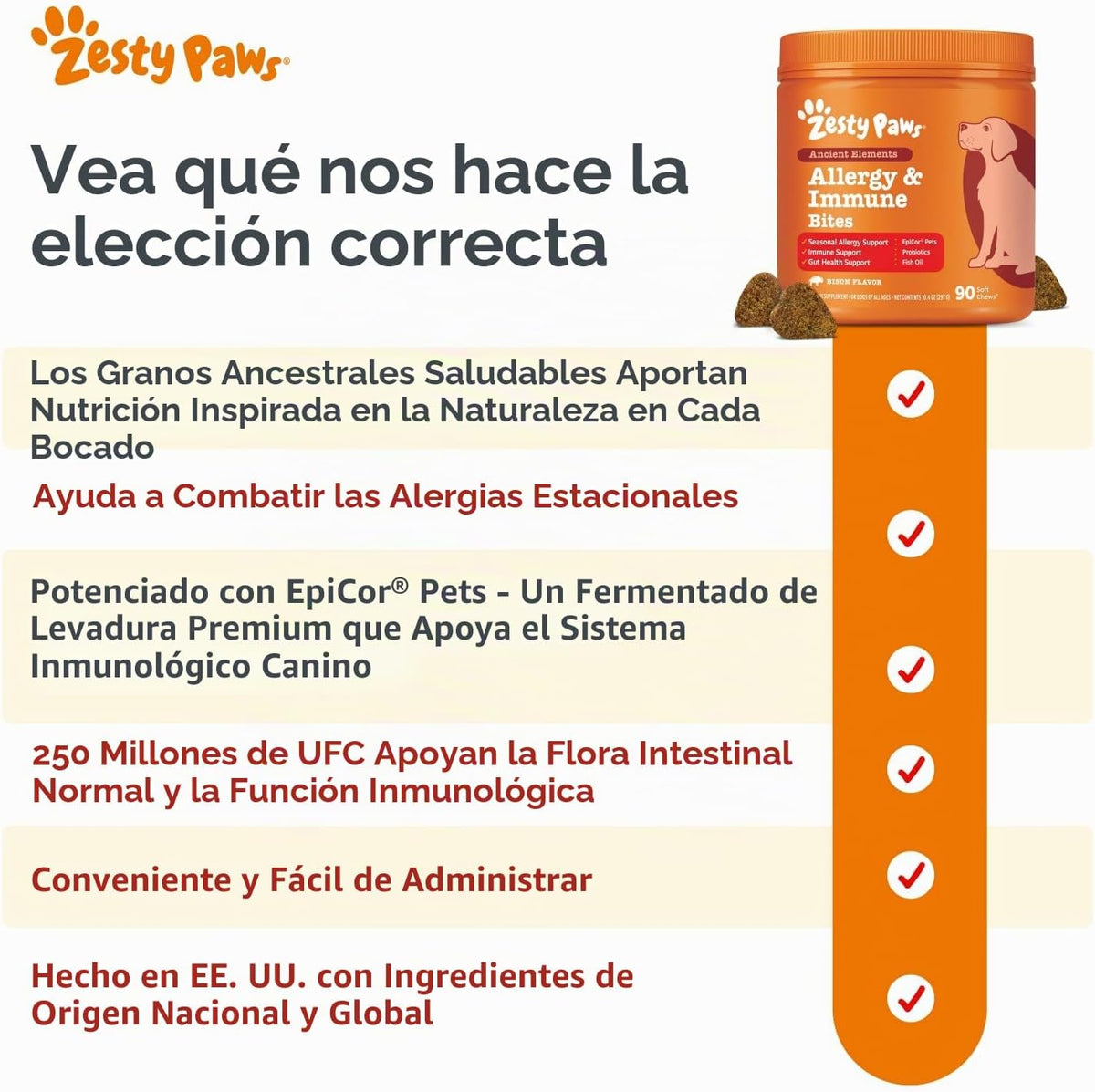 Zesty Paws Alivio de la alergia para perros \u2013 Suplemento antip...