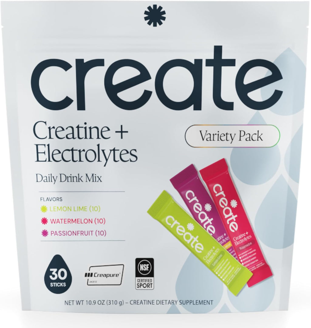 Create Creatina + electrolitos - Energía y fuerza - Paquete variado...
