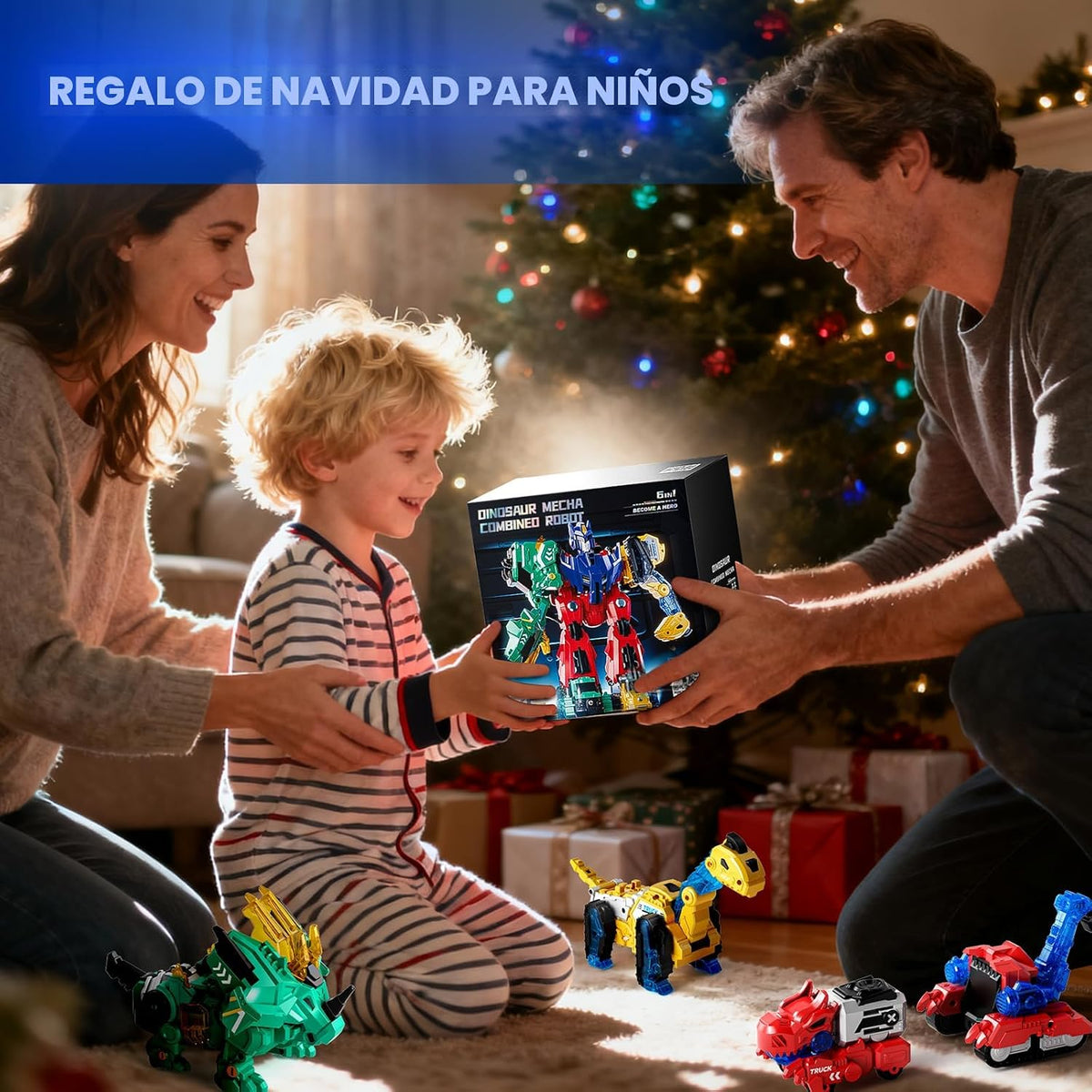 Dimoarch Juguetes de robot transformador de dinosaurios magnéticos...