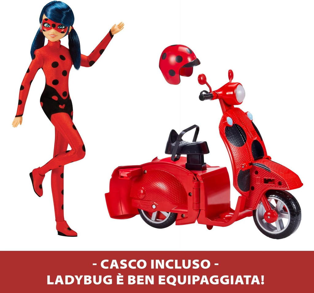 BANDAI Miraculous Ladybug Switch N Go Scooter y Fashion Doll Playse...