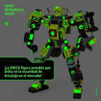 JITTERYGIT Mech - Juego de figuras de acción STEM que brillan en la...