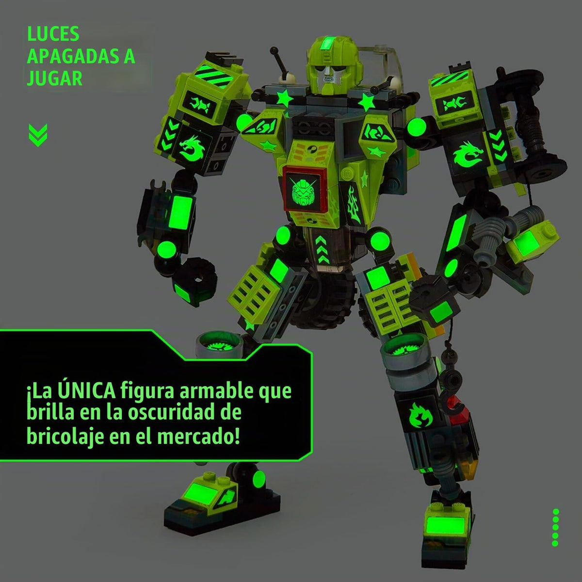 JITTERYGIT Mech - Juego de figuras de acción STEM que brillan en la...