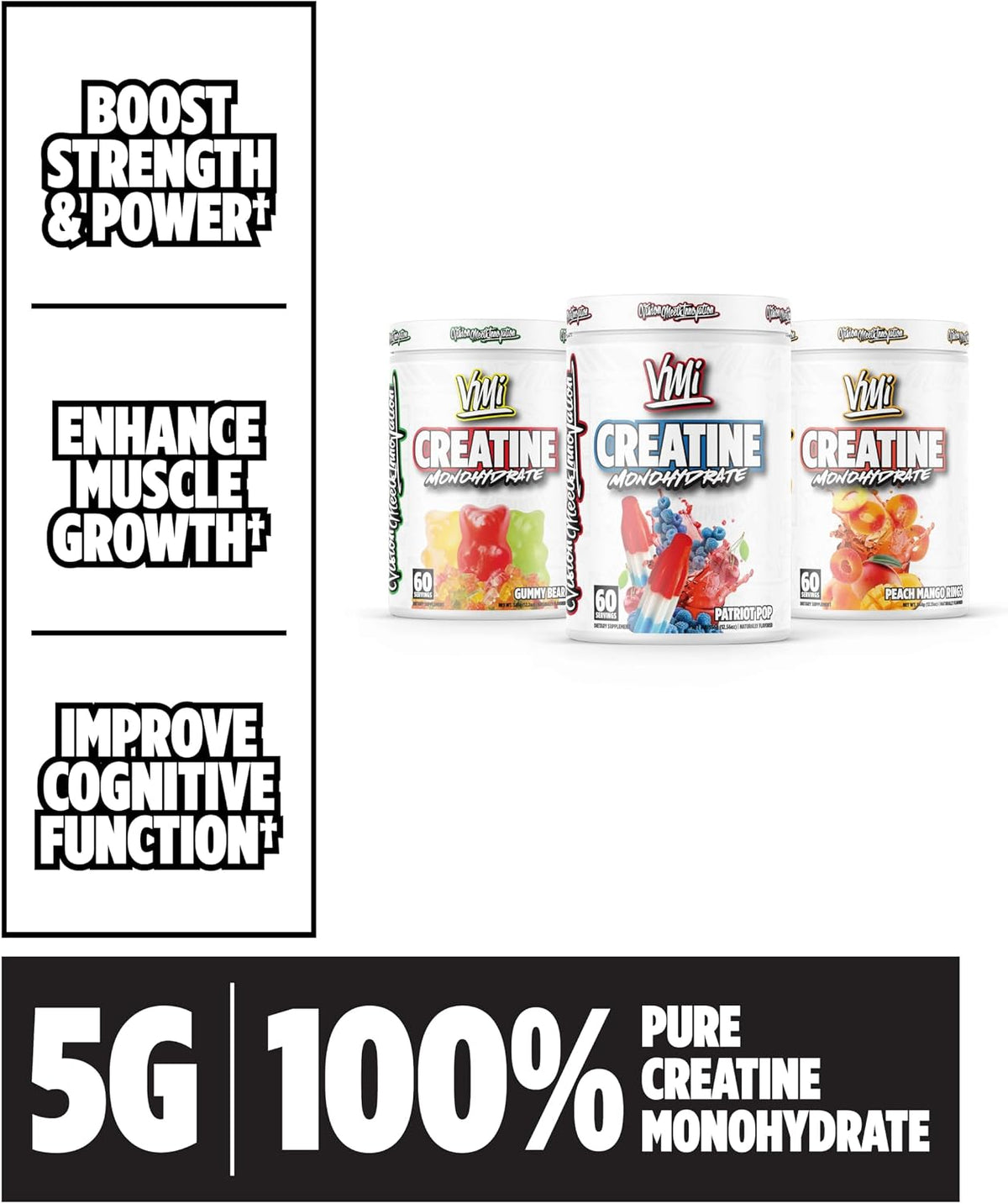 VMI Sports Monohidrato de creatina en polvo masa muscular \u2013 Fu...
