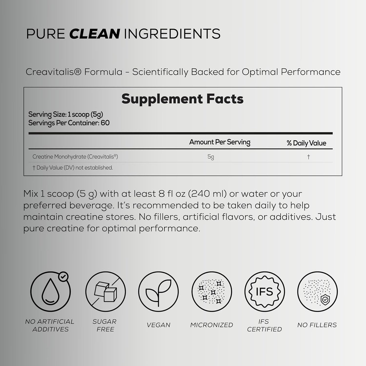PURE TRIBE PureCreatine - Monohidrato de creatina micronizada alime...