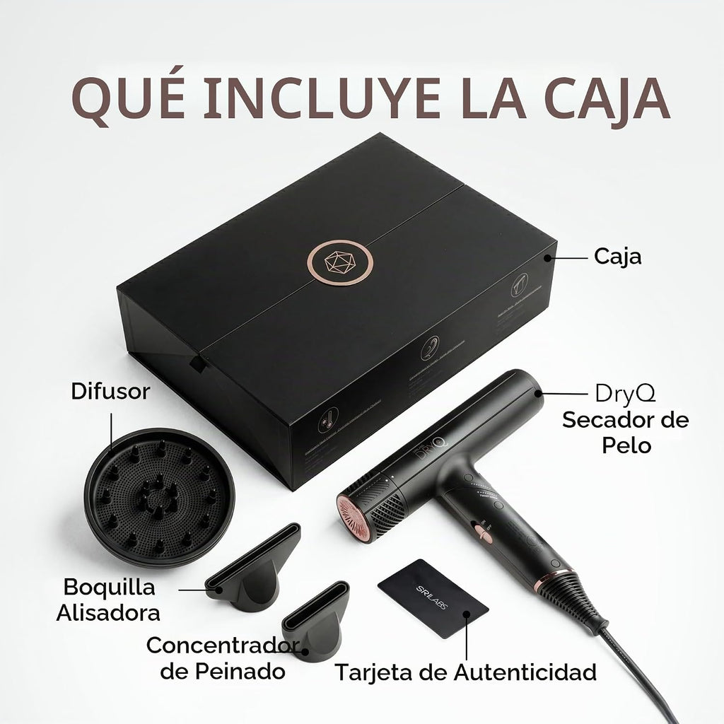 \u2060SRILabs DryQ Secador de cabello por infrarrojos: luz roja, co...