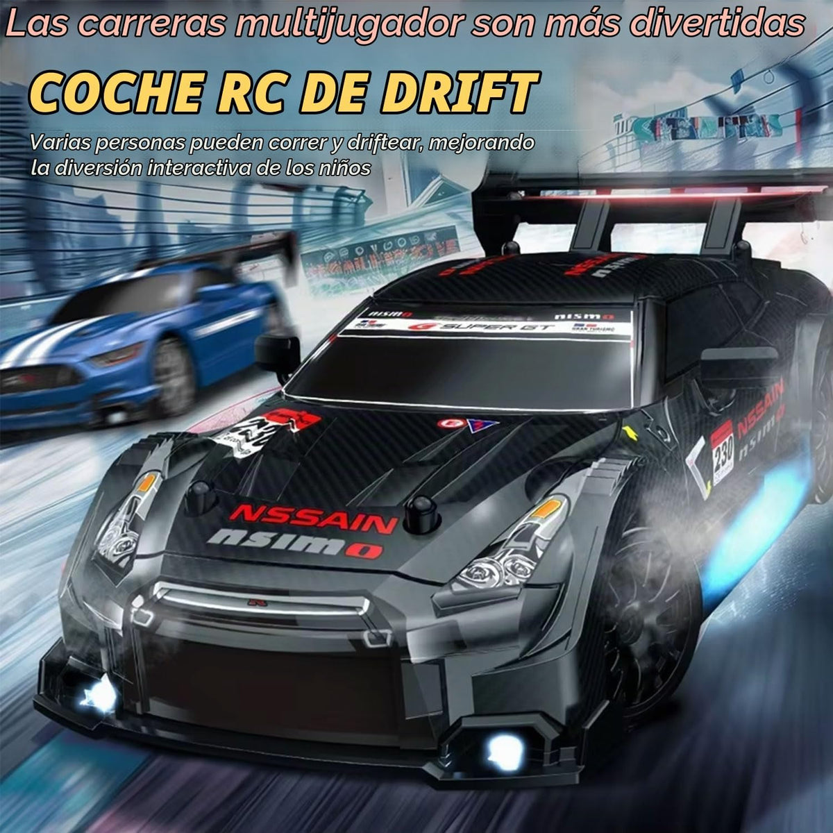 Coche de Carreras RC Drift KAIMIO 1:24 4WD 2.4GHz 48KM\/H Vehículo...