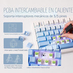 EPOMAKER x Aula F75 - Teclado mecánico con junta, 75% inalámbrico i...