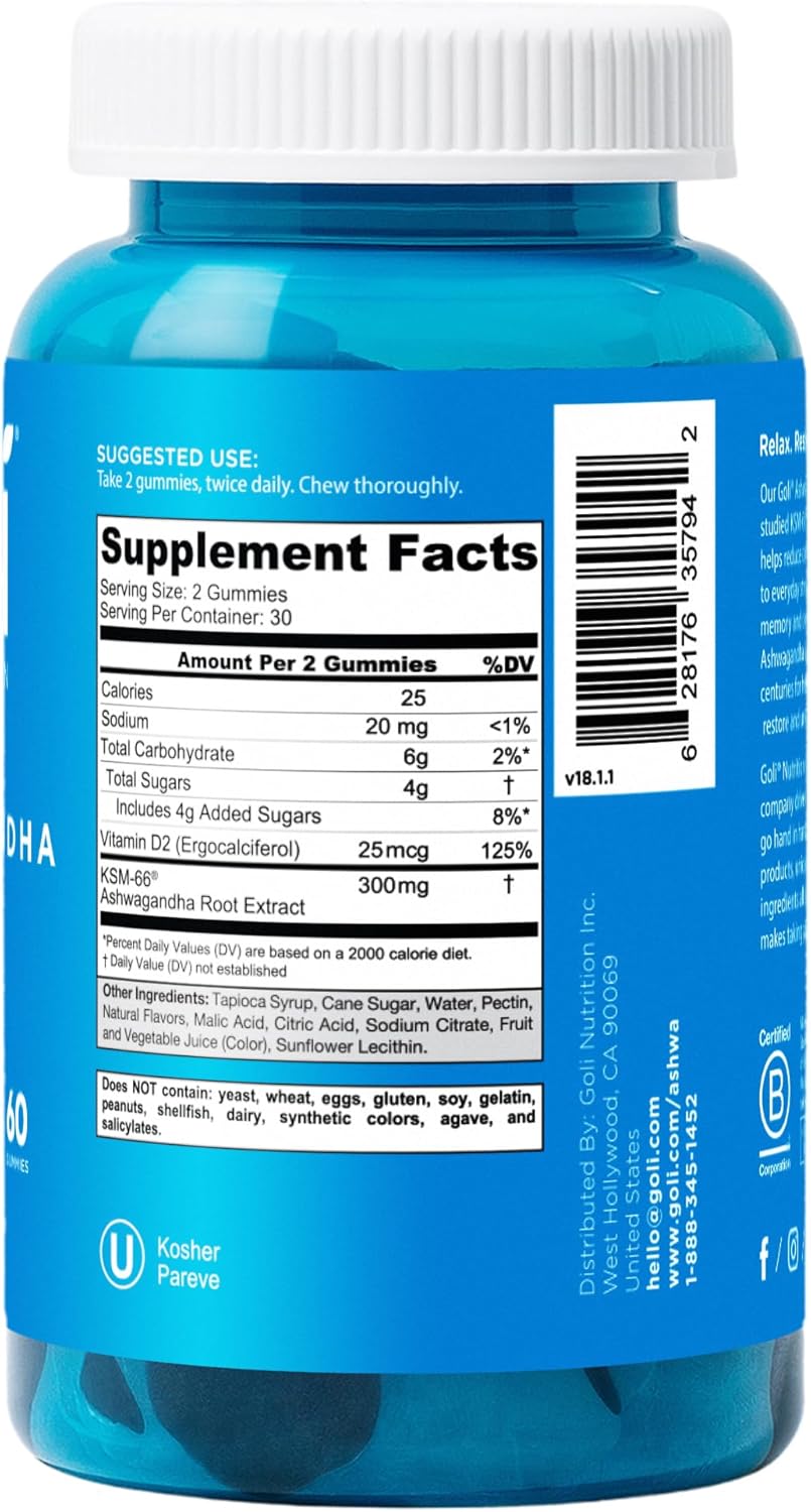 Gomitas de vitamina ASHWA por Goli Nutrition - Aswagandha y vitamin...