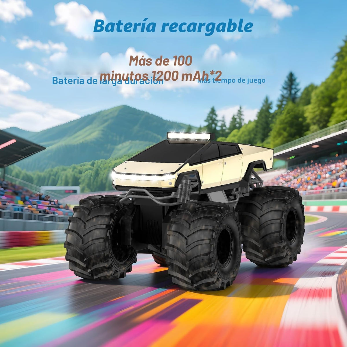 Coche de control remoto para niños, 1:18 Monster Trucks Juguetes An...