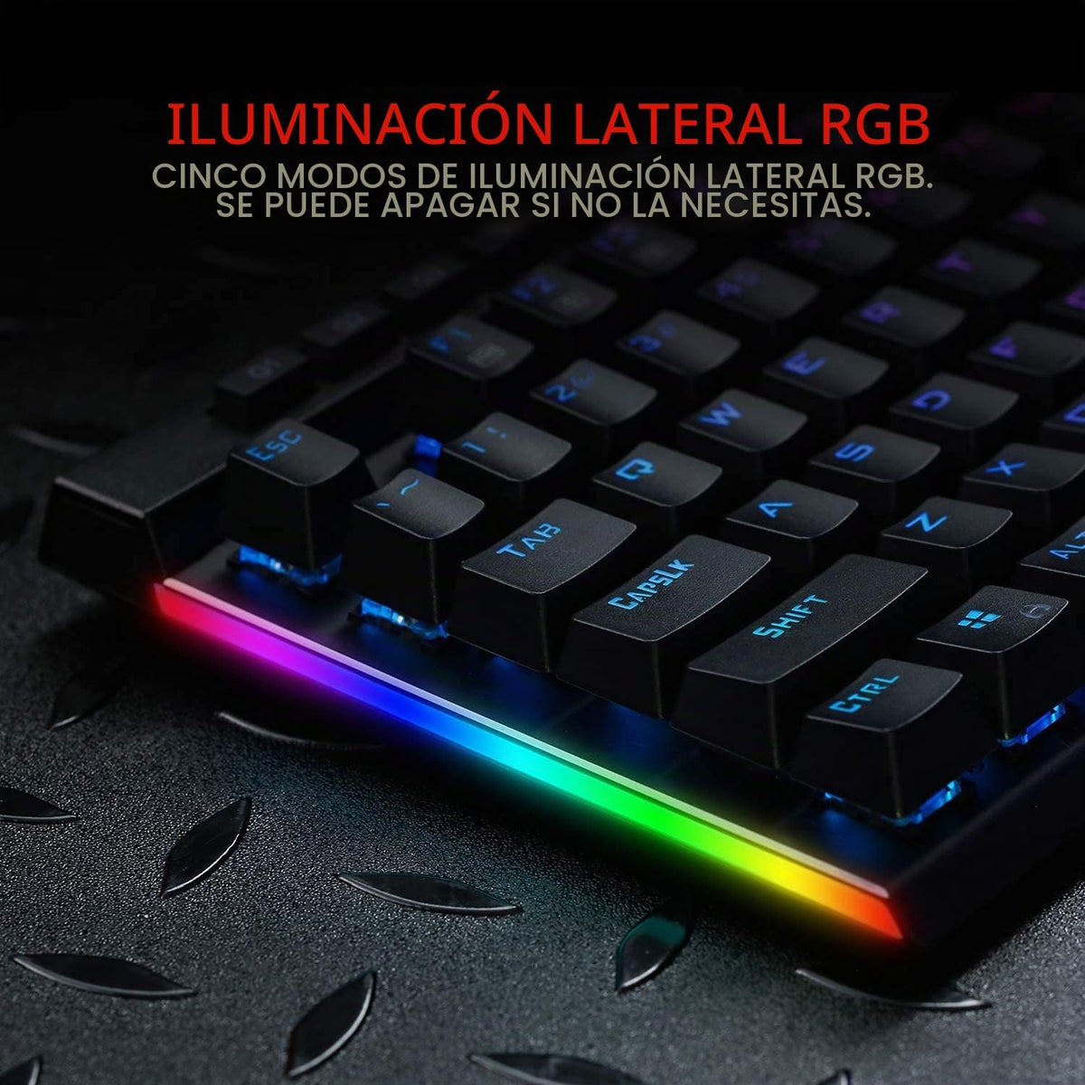 Redragon K580 Teclado mecánico para juegos RGB con cable, tecla mac...